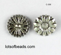 Sunflower Pewter Button Bead